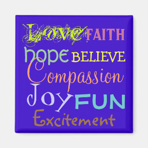love, joy, faith, believe Affirmation/DIY Colours Magnet