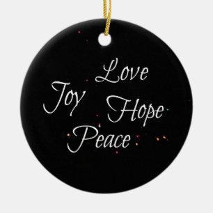 Love Joy Hope Peace Ceramic Tree Decoration