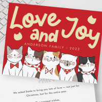 Love & Joy Modern Funny Cute Cats Caroling