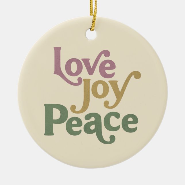 Love Joy Peace Ceramic Tree Decoration (Front)
