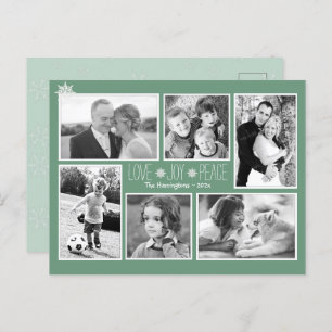 Love Joy Peace Christmas Snowflakes Photo Postcard