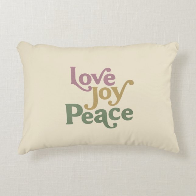 Love Joy Peace Decorative Cushion (Front)