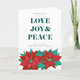 LOVE JOY & PEACE Merry Christmas Holiday Card