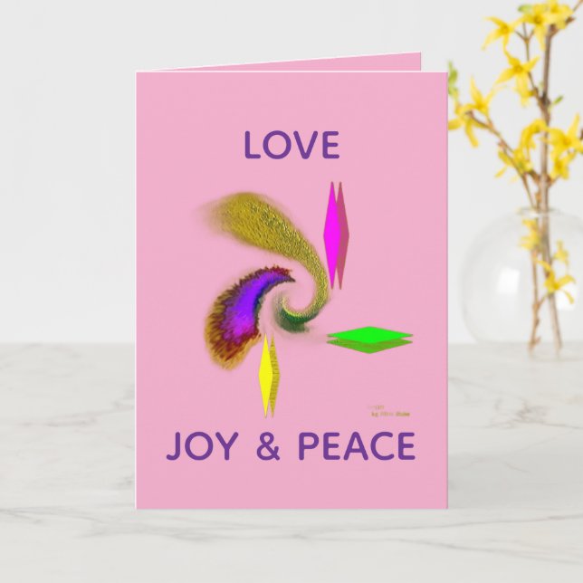 “LOVE, JOY, PEACE” (Personalise) 5 x 7  Card (Yellow Flower)