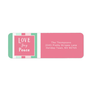  Love Joy Peace Pink Mint Stripes