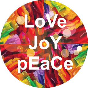 Love Joy Peace Sticker Round