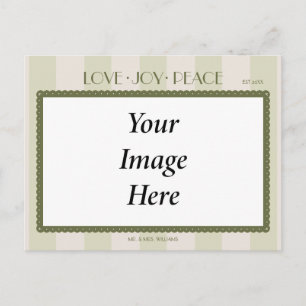 Love Joy Peace Stripes Religious Christmas Photo Holiday Postcard