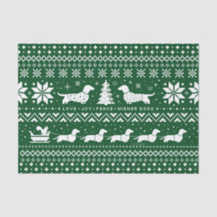 Love Joy Peace Wiener Dogs Dachshunds Christmas Tissue Paper