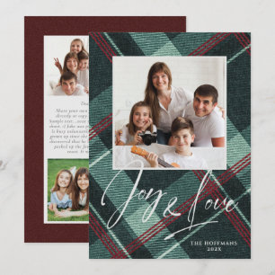 Love & Joy Photo Holiday Burgundy Card