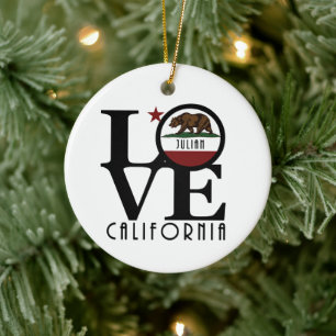 LOVE Julian California Ceramic Tree Decoration