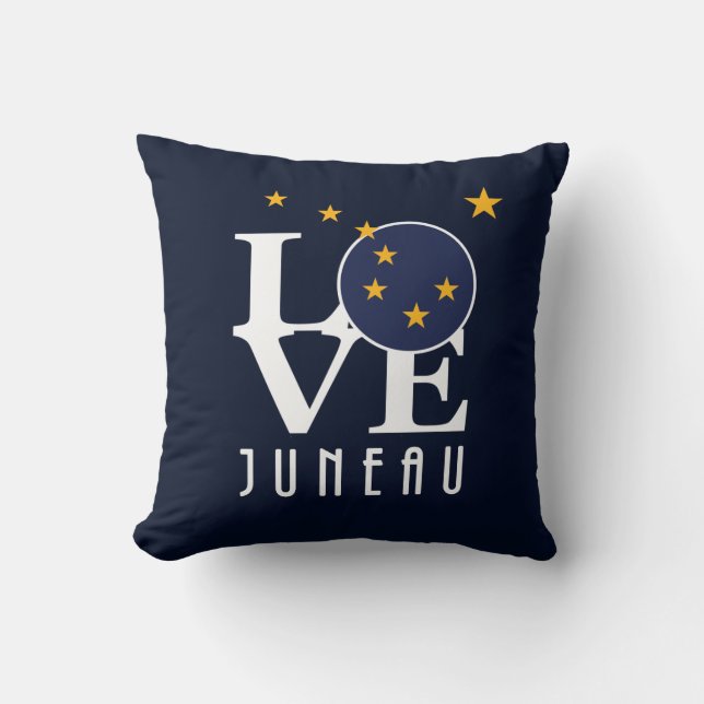 LOVE Juneau Alaska Cushion (Front)