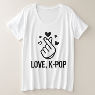 Love, K-POP Finger Heart Graphic Tee