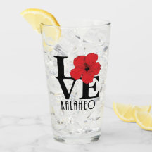 LOVE Kalaheo Hawaii Red Hibiscus