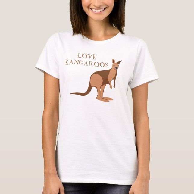 Love Kangaroos Australian Animal T-Shirt (Front)
