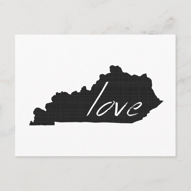 Love Kentucky Map Shaped Antique Black Chalkboard Postcard (Front)
