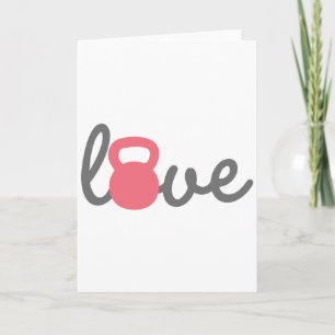 Love Kettlebell Pink Card