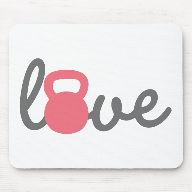 Love Kettlebell Pink Mouse Pad (Front)