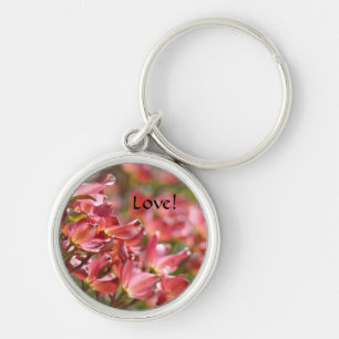 Love! keychaings custom Pink Dogwood Flowers Key Ring