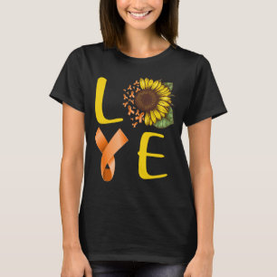 love kidney cancer ribbon sunflower T-Shirt