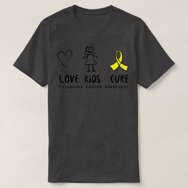Love Kids Cure Childhood Cancer Awareness Cute Sup T-Shirt (Design Front)