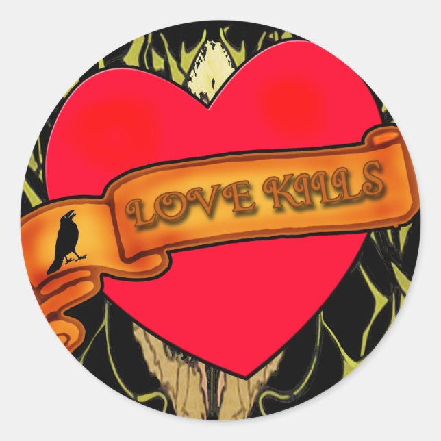 Love Kills Anti Valentine Stickers (Front)