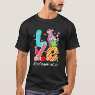 Love Kindergarten Life Gnome Funny Easter Day Eggs T-Shirt