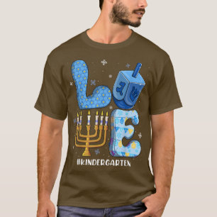 Love Kindergarten Teacher Chanukah Jewish Hanukkah T-Shirt