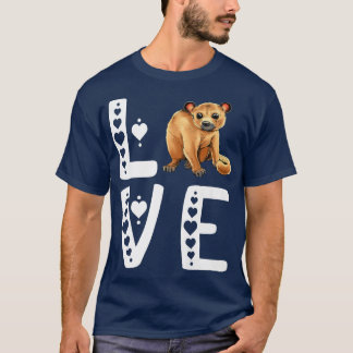 Love Kinkajou Night Walker Prehensile Animal Heart T-Shirt