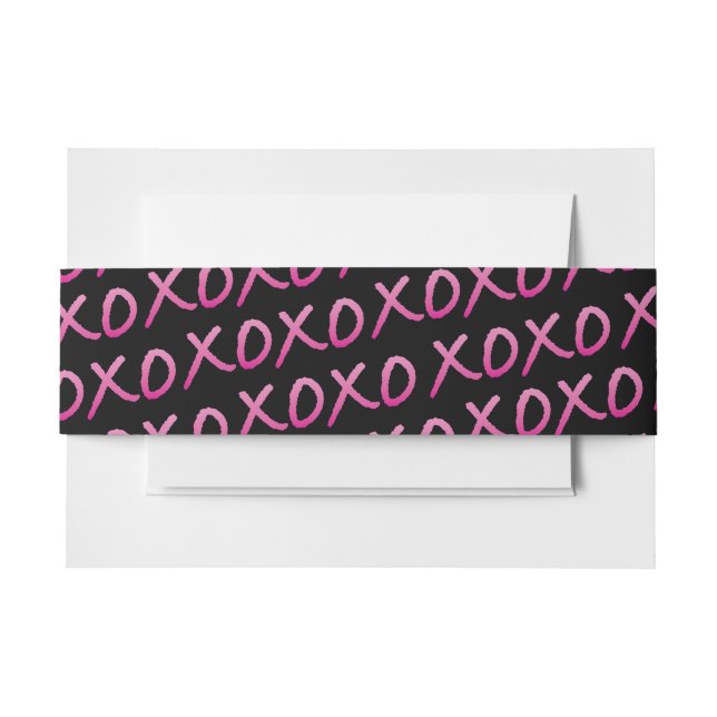 LOVE & KISSES Bat Mitzvah InvitationMatching Wrap Invitation Belly Band (Front Example)