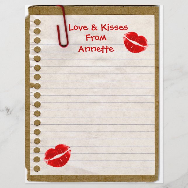 Love & Kisses From... Cute Letterhead (Front)