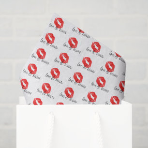 Love & Kisses Red LIps Tissue Paper
