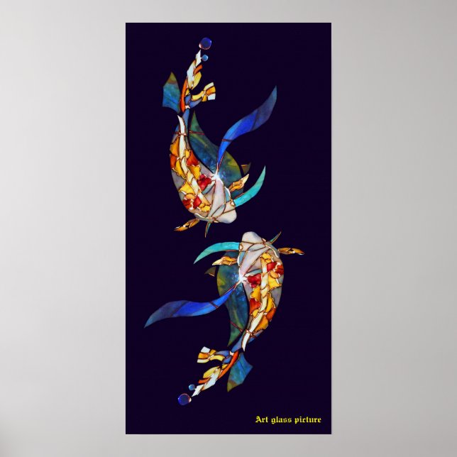 Love Kissing Koi fish Wedding Poster vertical (Front)