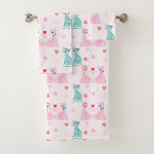Love Kitties Bath Towel Set