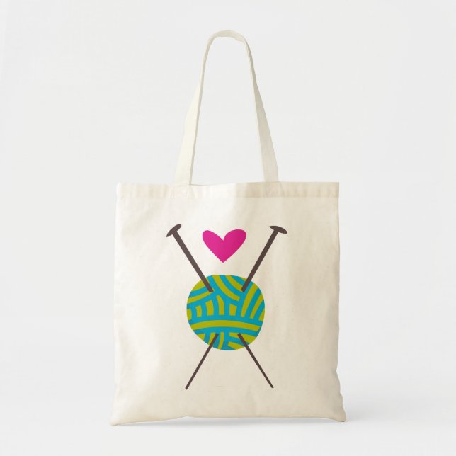 Love Knitting Tote Bag (Front)