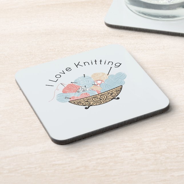 Love Knitting Yarn Bowl   Coaster (Left Side)