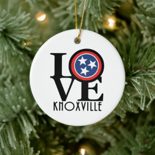 LOVE Knoxville Tennessee Ceramic Tree Decoration