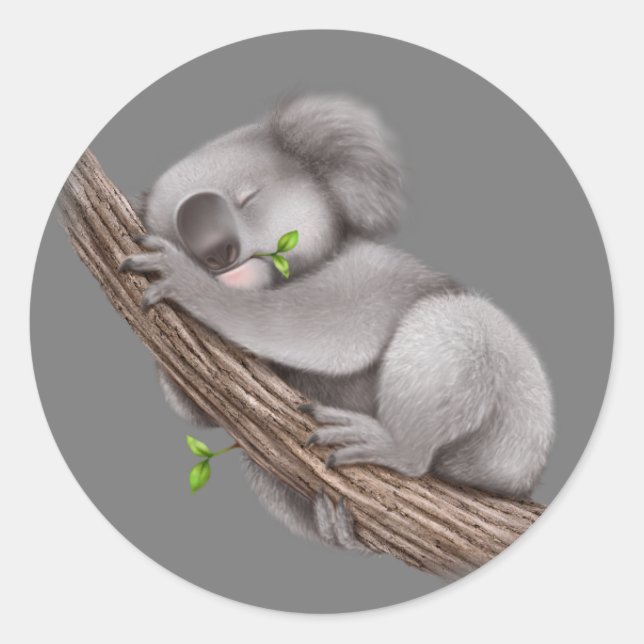 Love Koala Bears Classic Round Sticker (Front)