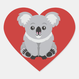 Love Koala Bears Heart Sticker