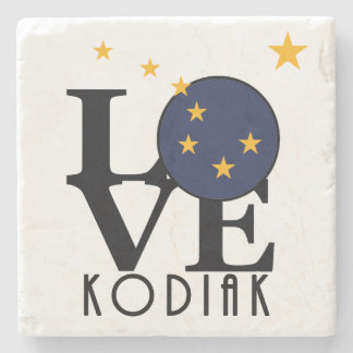 LOVE Kodiak Alaska Stone Coaster
