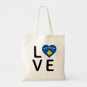 Love - Kosovo Flag Tote Bag