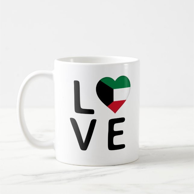 Love - Kuwait Flag Coffee Mug (Left)