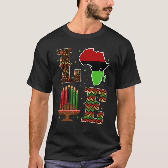Love Kwanzaa African American Africa Culture Kinar T-Shirt (Front)