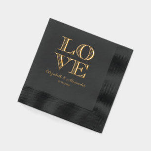 LOVE L-O-V-E Arranged in a 4 Letter Square Name Foil Napkins