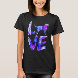 Love Labrador Retriever Watercolor Blue Dog Mum Da T-Shirt