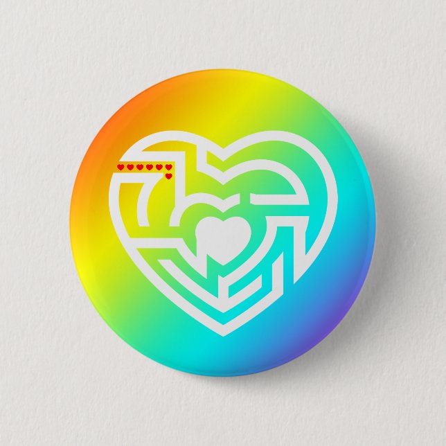 love labyrinth 6 cm round badge (Front)
