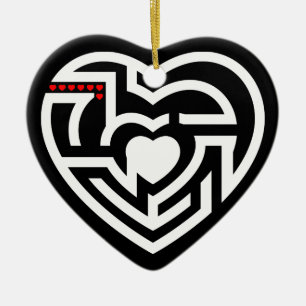 love labyrinth ceramic tree decoration