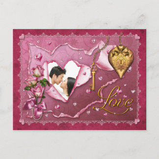 Love Lace and Hearts - Customise Postcard