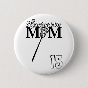 Love Lacrosse Mum Lacrosse #15 Shirt Lax Player Je 6 Cm Round Badge