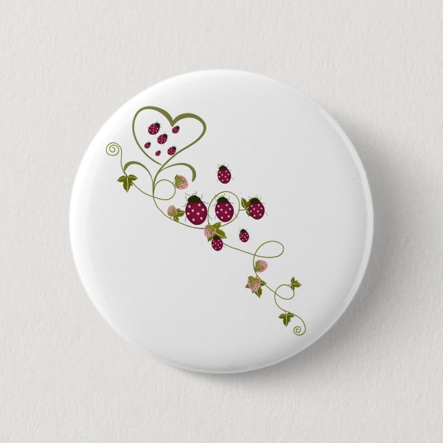 Love Ladybugs 6 Cm Round Badge (Front)