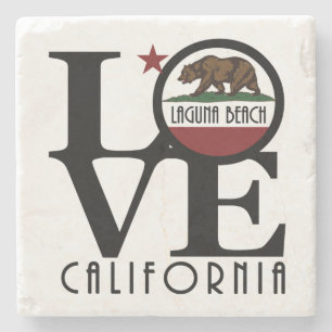 LOVE Laguna Beach CA Stone Coaster